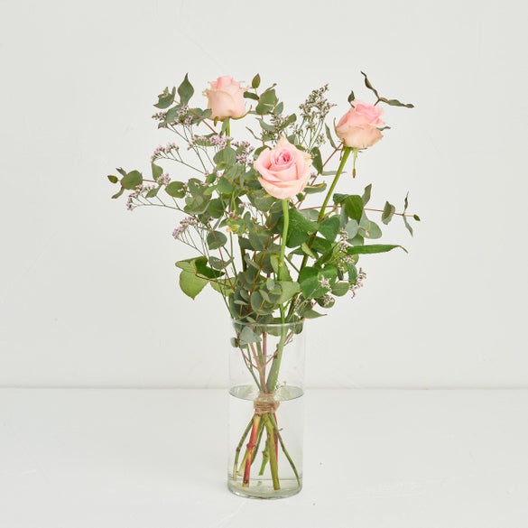 Den søde valentinsbuket - lyserøde roser